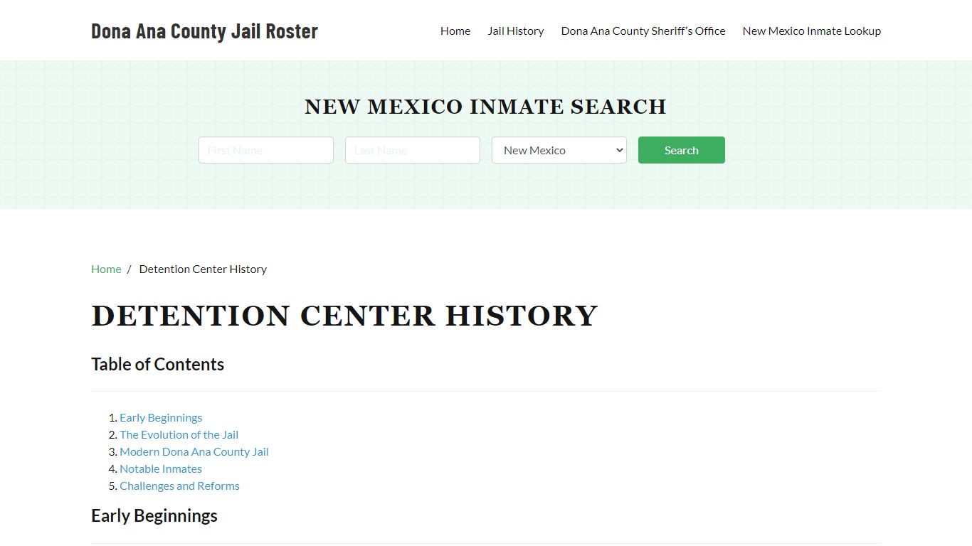 Dona Ana County Jail, NM History